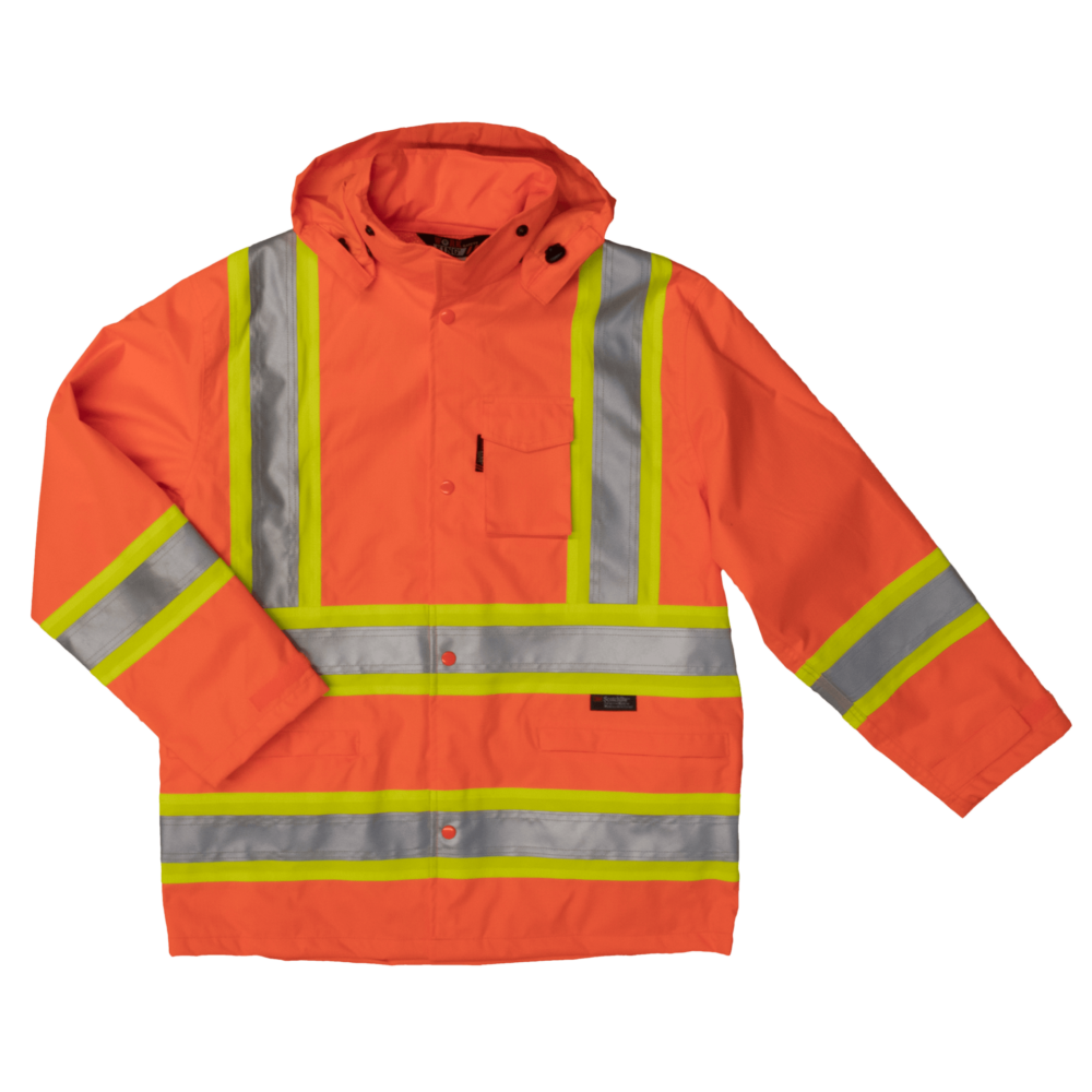 RAIN JACKET HOOD S372 ORANGE MEDIUM